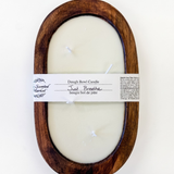 Just Breath Dough Bowl Soy Candle | Handcrafted 4 Wick Wooden Candle