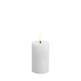LED Smooth Pillar Melted Candle | Nordic White