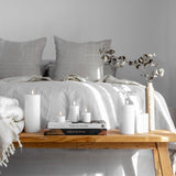 LED Smooth Pillar Melted Candle | Nordic White