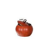METAL ORANGE PUMPKIN JAR WITH LID