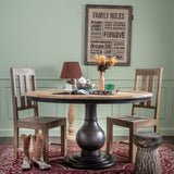 Black Wooden Pedestal Dining Table