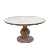 White Wooden Pedestal Dining Table