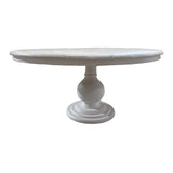 White Wooden Pedestal Dining Table