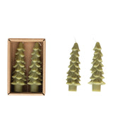 Green Unscented Tree Shaped Taper Candles