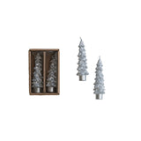Silver Unscented Tree Shaped Candles