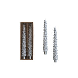 Silver Unscented Tree Taper Candles