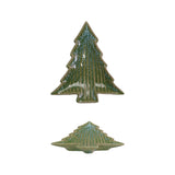 Stoneware Ribbed Tree Shaped Plate,