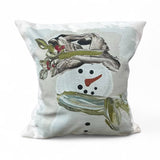 Green Snowman Pillow