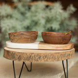 Acacia Wood and Marble Serving Set
