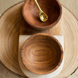 Acacia Wood and Marble Serving Set
