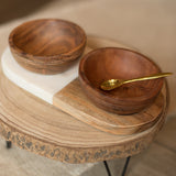 Acacia Wood and Marble Serving Set