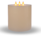3-Wick LED Wax Pillar | Ivory