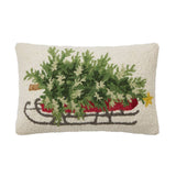 Christmas Tree On Sled Hook Pillow