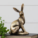 Sitting Brass Tone Rabbit