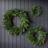 Navy Plum Berry Norfolk Cypress Real Touch Wreath - 24"