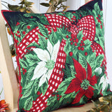 Christmas Cottage Cushion Cover - Navy