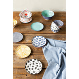 White Geo Stamped Appetizer Plate