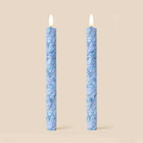 Bookbinder Marble Flameless LED Wax Candles - Oxford Blue