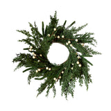 White Plum Berry Norfolk Cypress Real Touch Wreath - 14"