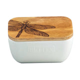 Dragonfly White Butter Dish