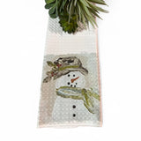 Green Snowman Tea Towel