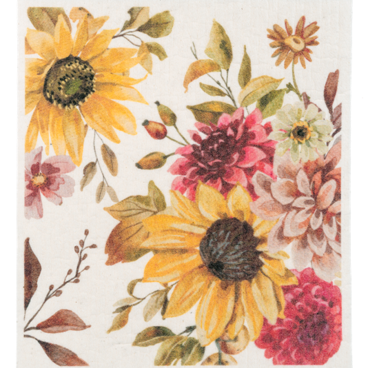 Fall Floral Reusable Dish Cloth