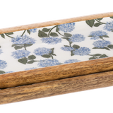 Oval Blue Hydrangea Serving Tray (2 pc. set)