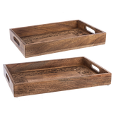 Carved Medallion Rectangle Tray (2 pc. set)