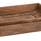 Carved Medallion Rectangle Tray (2 pc. set)