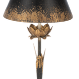 Distressed Black Flower Lamp - 60W Max.