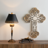 Distressed Black Flower Lamp - 60W Max.
