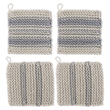 Crochet Gray Stripe Pot Holder