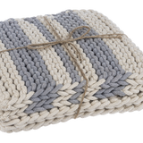 Crochet Gray Stripe Pot Holder