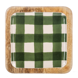 Square Watercolor Gingham & Text Tidbit Tray