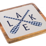 Square Lake Text Serving Tray