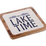 Square Lake Text Serving Tray