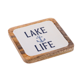 Square Lake Text Serving Tray