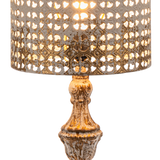 Ivory Table Lamp with Vintage Stamped Shade| 60W Max