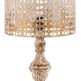 Ivory Table Lamp with Vintage Stamped Shade| 60W Max