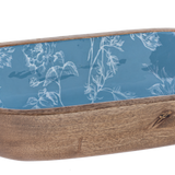 Oval Blue Floral Toile Serving Bowl