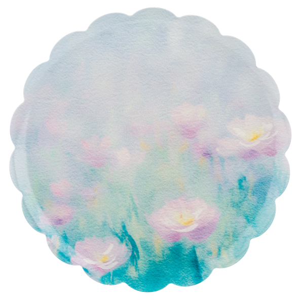 Watercolour Floral Scallop Edge Tray