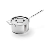 D5 Stainless Polished 5-ply Bonded Cookware; Sauce Pan with lid; 4 quart