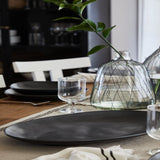 Livia Matte Black Oval platter XL