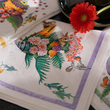 Pesciflora Set of 4 Linen Napkins