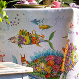 Pesciflora Linen Tablecloth