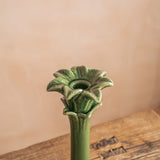 Ceramic Green Palm Tree Candle Holder