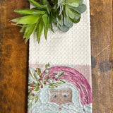 Pink Santa Tea Towel