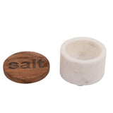 Marble Salt and Pepper Pot With Wood Lid