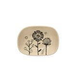 Stoneware Dish w/ Embossed Flowers