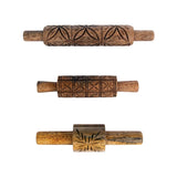 Hand-Carved Mango Wood Rolling Pins w/ Pattern, 3 designs